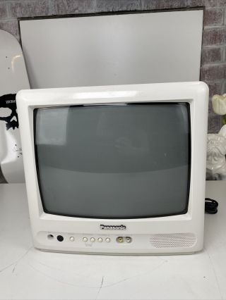 Panasonic 2003 13” Crt ✅ Tube Gaming Tv Color Television Ct - 13r28wg White Rare✅
