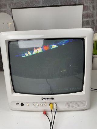 Panasonic 2003 13” CRT ✅ Tube Gaming TV Color Television CT - 13R28WG WHITE RARE✅ 3