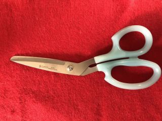 Vintage Blue Plastic Bent Handle Shears Cutco 73 Ka Sewing Scissors Rare