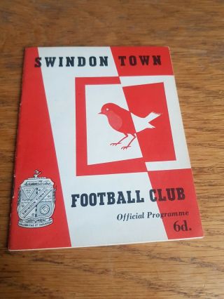 Swindon Town Fc,  Swindon V Manchester United 1964.  V Rare.