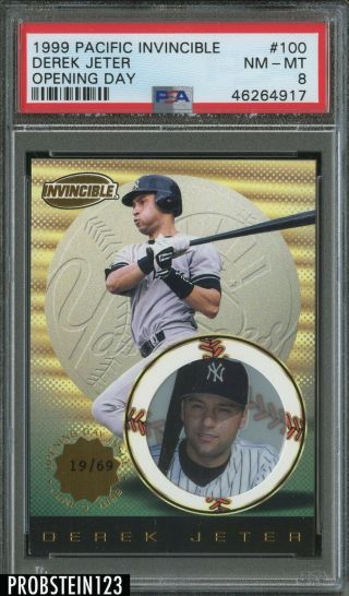 Derek Jeter 1999 Pacific Invincible Opening Day /69 Psa 8 Only 2 Graded Rare