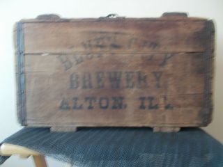 RARE BLUFF CITY BREWERY ALTON ILL IL WOODEN BEER NO BOTTLE CASE CRATE ONLY 2