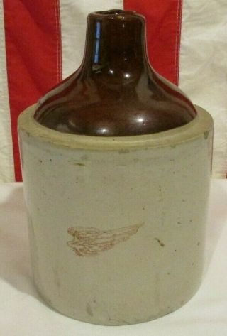 Vintage Red Wing 1/2 Gallon Whiskey Jug Crock Clearly Marked - Very Rare