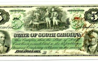 $5 " South Carolina " (crispy) Rare $5 " South Carolina " 1800 