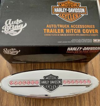 Harley Davidson Trailer Hitch Plug Cover Universal Receiver Pink Bling Rare