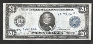 Rare 6 Digit Serial Number Dallas 1914 $20 Frn,  No Pinholes Or No Tears