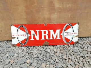 1940s Vintage Old Rare Roadfinder Nrm Roadgrip Tyre Enamel Sign Board