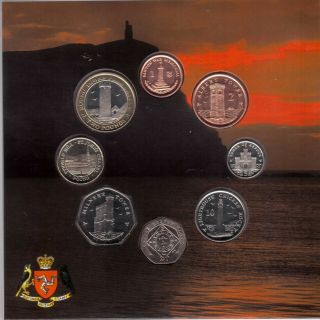 Isle Of Man - Rare 8 Dif Bu Coins Set 1 Penny - 2 Pounds 2006 Year Package