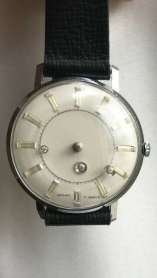 Vintage Louvic De Luxe Mystery Dial Wrist Watch Men’s 36mm - Running Well - Rare