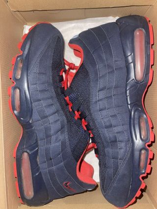 Vintage Nike Air Max 95 Midnight Navy University Red Rare Size Us 13 Pre Owned