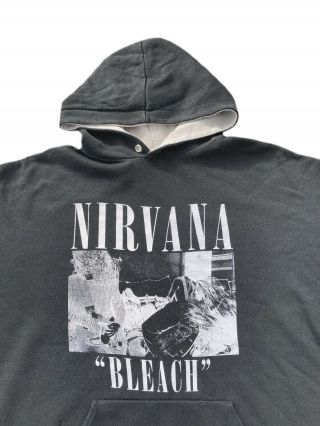 Vintage Nirvana Shirt Bleach Hoodie Rare 90s Kurt Cobain Sonic Youth Grunge XL 3