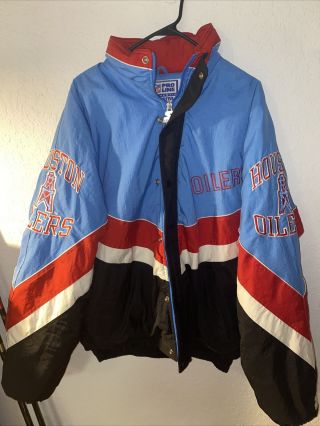 Houston Oilers Nfl Starter Jacket L Vintage Vtg Earl Campbell Rare