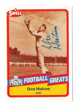 1989 Swell Don Hutson Green Bay Packers Autographed Rare Deceased