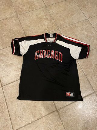Rare Vintage 97 - 98 Nike Chicago Bulls Warm Up Jersey Shirt Xl Retro White Tag