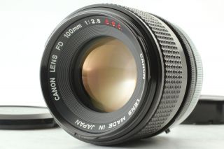 Rare " O " [ ] Canon Fd 100mm F2.  8 S.  S.  C Ssc Mf Telephoto Lens From Japan