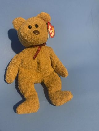 Ty Beanie Babies Curly The Bear Plush - Rare Errors 1993/1996