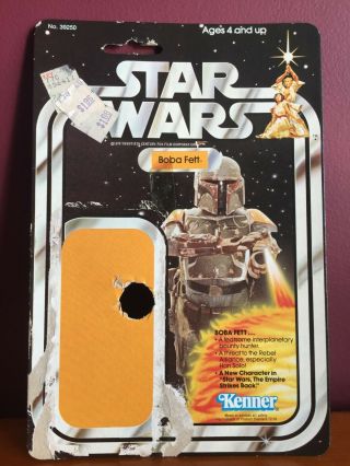 Vintage Star Wars Cardback.  Boba Fett.  21 Back Rare & Ready To Display