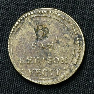 William Iii,  Half Guinea,  Samuel Kerison Brass Coin Weight,  Withers 1132,  R=rare