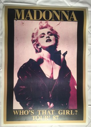 Madonna Rare Vintage Who’s That Girl Tour 1987 Uk Promo Poster Herb Ritts Photo