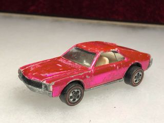 Hot Wheels Redline Custom Amx Hot Pink White Interior Diecast Usa Rare