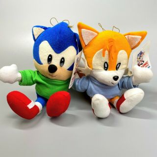 Rare 1994 Sonic Tails 2 Set Dress Up Plush 7 " Sonic The Hedgehog Sega Toy