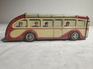 Vintage West Germany Arnold Friction Tin Toy Bus A - 830 50 