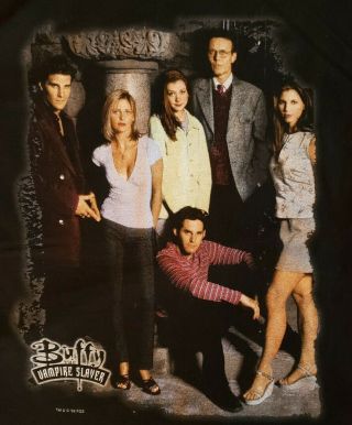 Rare Vintage Buffy The Vampire Slayer L Shirt 1998 Full Cast Angel Giles Xander
