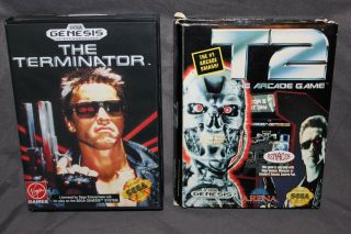 Sega Genesis Terminator Games,  Manuals Sharp Authentic Rare Menacer