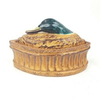 Rare Antique French Pilivite Game Pie Porcelain Duck Pate Figural Terrine Tureen