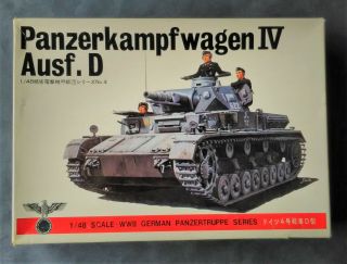 Vintage & Rare 1/48 Bandai Ww2 German Panzer Iv Ausf.  D Medium Tank Model Kit