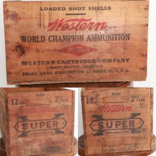 Rare Antique Vtg Western X 12 Ga Wood Ammo Crate Old Hunting Sign Box Old