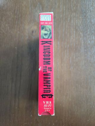 Kingdom Of The Vampire vhs Cinema Home Video SOV Cult Rare RED TAPE VIDEO OUTLAW 2