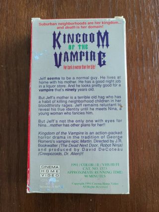 Kingdom Of The Vampire vhs Cinema Home Video SOV Cult Rare RED TAPE VIDEO OUTLAW 3