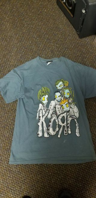 Korn T - Shirt Grey 1999 " Issues " Era Large Size,  Rare