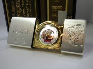 Popeye Time Tank Zippo Pocket Clock Not Running 1996 Rare 470303d15