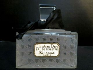 Vtg Christian Dior Eau De Toilette Diorama Paris 4oz Rare Empty Crystal Bottle