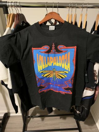 Vintage Lollapalooza 1992 T - Shirt Size L Chili Peppers Rare Ice Cube Pearl Jam