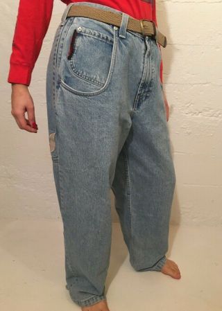99s Jnco Jeans 31x32 Rare Vintage Baggy Leg " Spy " Skater Goth Rave Denim Pants
