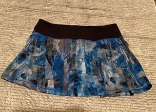 Lululemon Pace Rival Skirt Skort• Size 4 •sun Dazed Multi Blue Dark Rare