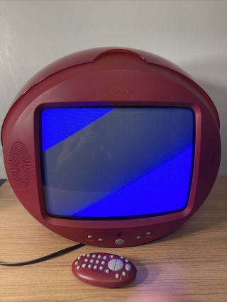 Vintage Red 13 " Memorex Videoball Sphere Sputnik Space Gaming Tv 2002 Rare
