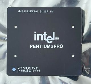 Pentium Pro 200 1mb Gj80521ex200 Sl25 1m Rare Vintage Black Intel Cpu Processor