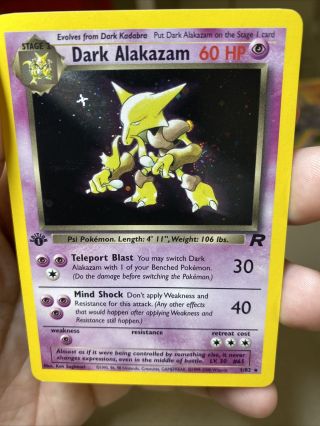 Dark Alakazam 1/82 Team Rocket 1st Pokemon Card Pl