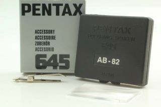Rare [n.  Mint] Pentax 645 Focussing Screen As - 80 W/ Ab - 82 Case From Japan 189