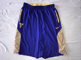 Rare Nike Dri - Fit Kobe Bryant Kb24 Blue & Gold (lakers) Shorts Men’s Large
