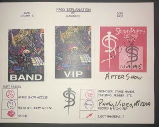 Skinny Puppy 1992 Tour Pass Explanation Sheet Red Pass Rare