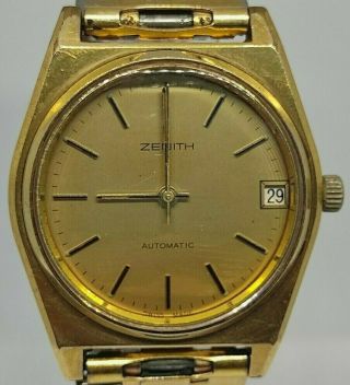 Zenith Cal.  2572 Electroplated Swiss Vintage Watch Automatic Golden Special Rare
