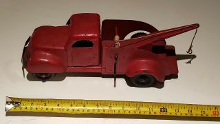 Rare Vintage 1940s Lincoln Toys Pressed Steel 14 " Red Wrecker Tow Truck