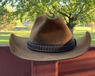 Vintage Stetson 3x Beaver Cowboy Hat Size 7 3/8 Rare U.  S.  A.  1980 One Owner