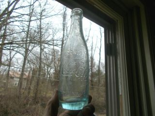 Rare Peoria,  Ill Script Straight Side Coke Bottle Coca Cola In Fancy Scroll 1908