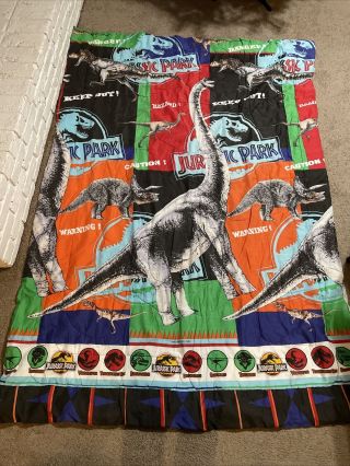 Vintage Jurassic Park 1992 Twin Size Comforter Blanket Made In Usa Rare